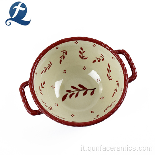 Set di ciotole in ceramica con motivo a minestra